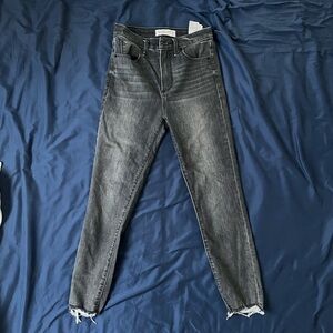 Women's Charcoal Gray Distressed Abercrombie Jeans